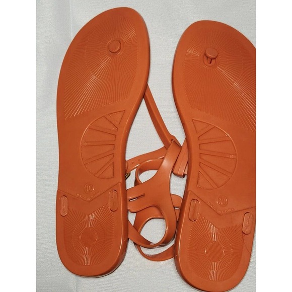 Tommy Bahama Jelly T-Strap Sandals Thongs Flip Flops Size 10 BURNT ORANGE - Picture 4 of 5